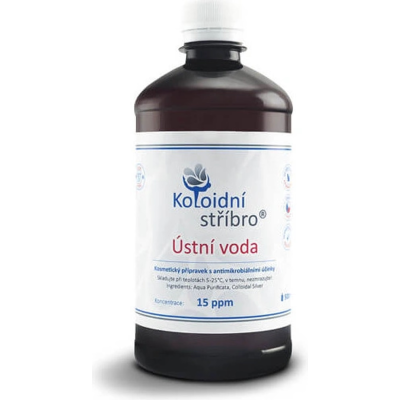 Koloidní stříbro Ústní voda - 500 ml 15ppm, Pegrastore