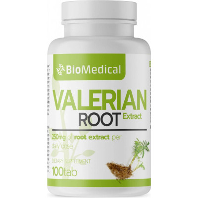 Biomedical Valerian Root - Kozlík lékařský 100 tablet, Pegrastore