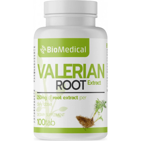 Biomedical Valerian Root - Kozlík lékařský 100 tablet, Pegrastore