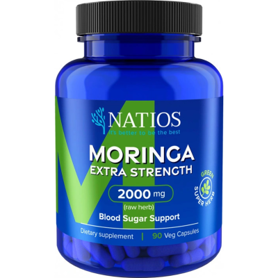 NATIOS Moringa Extract, 2000 mg, Extra Strength, 90 veganských kapslí, Pegrastore.cz