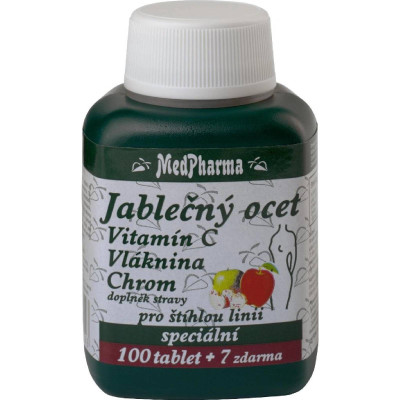 MedPharma Jablečný ocet + vláknina + vitamin C + chrom 107 tablet