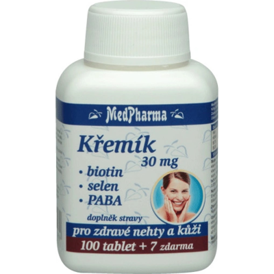 MedPharma Křemík 30 mg + biotin + selen + PABA, 107 tablet, Pegrastore.cz