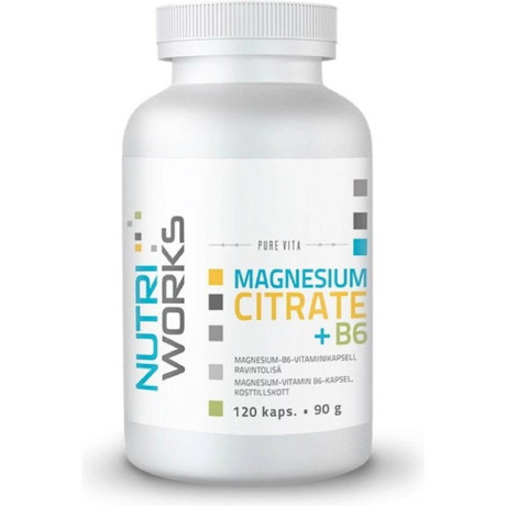 NutriWorks Magnesium Citrate + B6 120 kapslí, Pegrastore