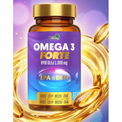 Naturprodukt Omega 3 FORTE 1000 mg (60 kapslí). Pegrastore.cz