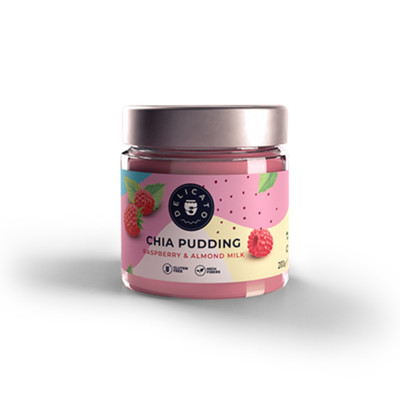 Delicatofood Chia pudink malinový 200 gr, Pegrastore.cz