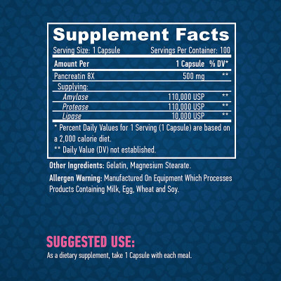 Haya Labs Super Pancreatin Enzymes 100 kapslí, Pegrastore.cz