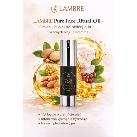 LAMBRE Pure Face Ritual Oil – omlazující olej na obličej a krk, 15 ml, Pegrastore.cz
