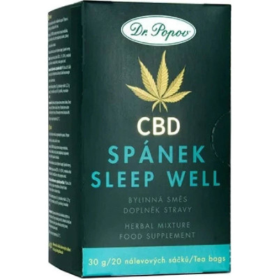 Dr.Popov Konopný čaj s CBD pro dobrý spánek 30 g, Pegrastore.cz