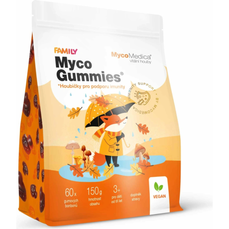 MycoMedica MycoGummies 60 ks – houbové gummies pro imunitu a vitalitu, Pegrastore.cz