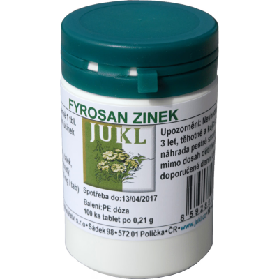 Jukl Fyrosan zinek 100 tablet, Pegrastore.cz