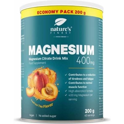 Nature's Finest Nutrisslim Magnesium drink mix 400mg serving 200 g, Pegrastore.cz