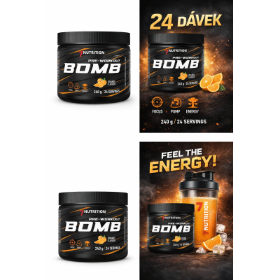 7Nutrition BOMB 240 g – Předtréninkový doplněk | 100 mg kofeinu | PegraStore