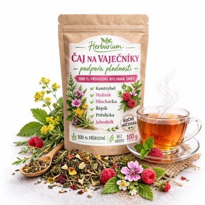 Herbárium Čaj na vaječníky – podpora plodnosti, sypaný čaj (100 g), Pegrastore.cz