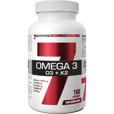 7Nutrition Omega 3 + D3 + K2 – 180 tobolek, Pegrasrore.cz