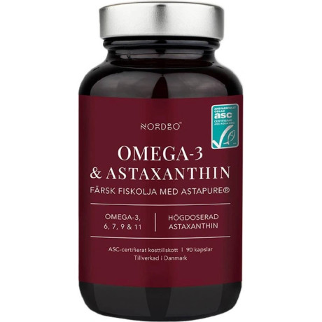 Nordbo Omega 3 & Astaxanthin 90 kapslí, Pegrastore.cz