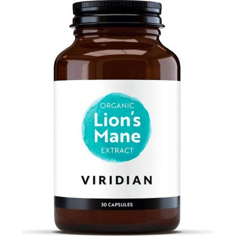 Viridian Lions Mane Extract 30 kapslí Organic, Pegrastore.cz