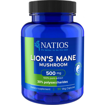 NATIOS Lion's Mane Extract 500 mg 90 kapslí, Pegrastore,cz
