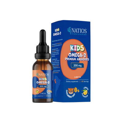 NATIOS Kids Omega-3 Premium Anchovies, 200 mg, Kapky v MCT oleji, 30 ml, Pegrastore.cz