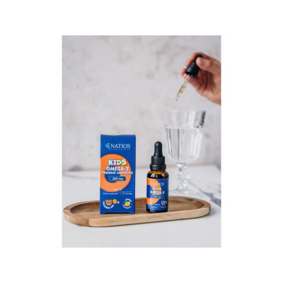 NATIOS Kids Omega-3 Premium Anchovies, 200 mg, Kapky v MCT oleji, 30 ml, Pegrastore.cz