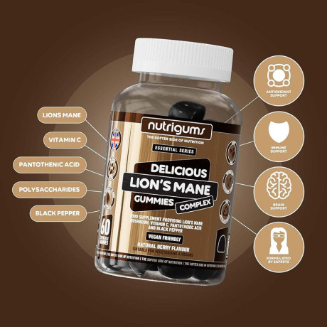 Nutrigums Limited Lions Mane Complex 60 gummies, Pegrastore.cz