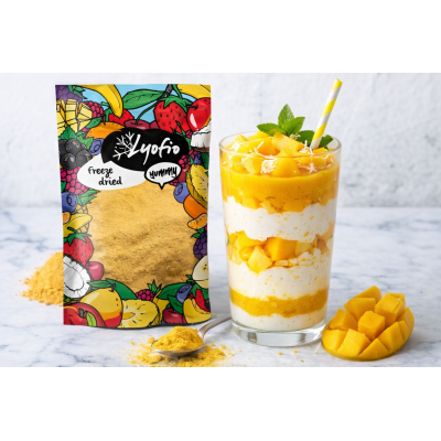 Mango džusová parfait s práškem