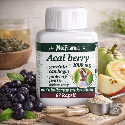 MedPharma Acai berry 1000 mg + Garcinia Cambogia + Jablečný pektin – podpora vitality a metabolismu | PegraStore.cz