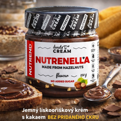 NUTREND Denuts Cream Nutrenella 250 g – lískooříškový krém bez přidaného cukru