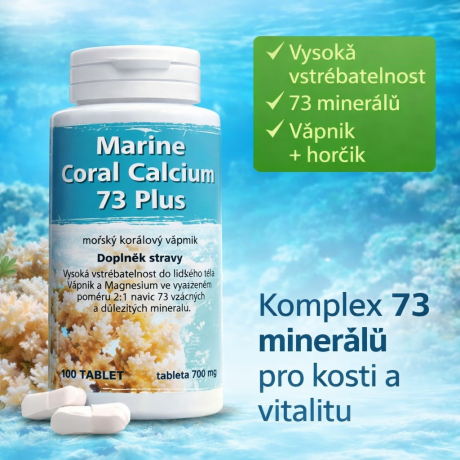 Naturgreen Marine Coral Calcium 73 Plus 100ks, 700mg,pegrastore.cz