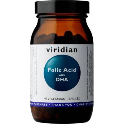 Viridian Folic Acid with DHA 90 kapslí (Kyselina listová a DHA), PegraStore.cz
