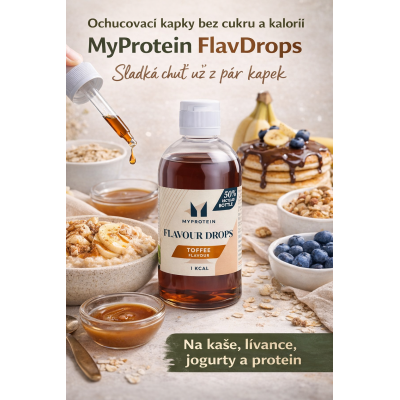 MyProtein FlavDrops 50 ml – ochucovací kapky bez cukru pro kaše, jogurty, protein a dezerty