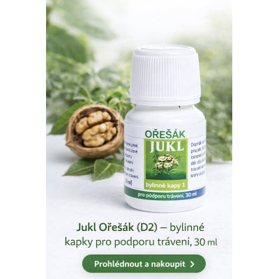 Jukl Ořešák (D2) – bylinné kapky pro podporu trávení, 30 ml, Pegrasrore,cz