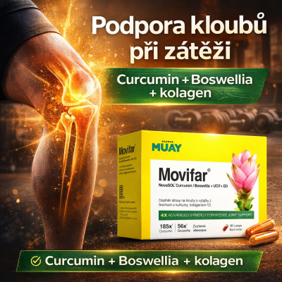 Podpora kloubů při zátěži
Curcumin + Boswellia + kolagen + D3 s pegrastore.cz