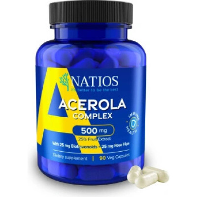 NATIOS Acerola Complex, 500 mg, 90 veganských kapslí, PegraStore.cz