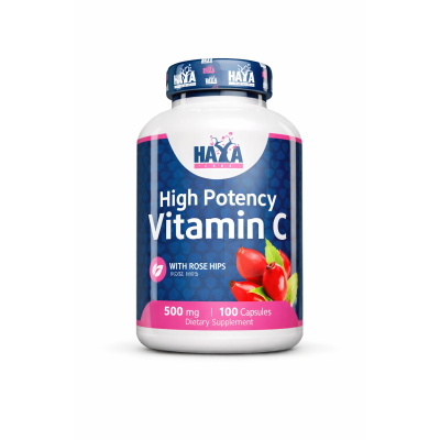 Haya Labs Vitamin C with Rose Hips 500 mg, 100 kapslí, pegrastore.cz