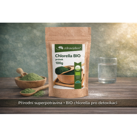 Zdravý den Chlorella BIO prášek 100g, pegrastore.cz