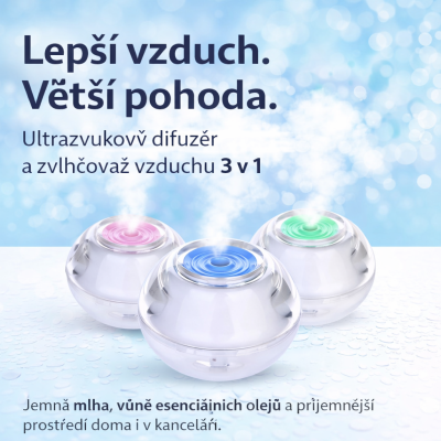 Jemná mlha, vůně esenciálních olejů a příjemnější prostředí doma i v kanceláři.