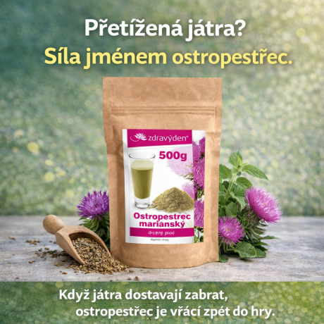 Když játra dostávají zabrat, ostropestřec pomáhá vrátit tělu rovnováhu přirozeně.