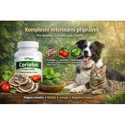 coriolus - Pro psy i kočky • 100% přírodní složení • Bez zbytečné chemie