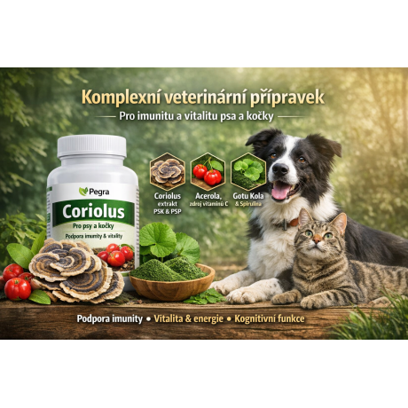 coriolus - Pro psy i kočky • 100% přírodní složení • Bez zbytečné chemie