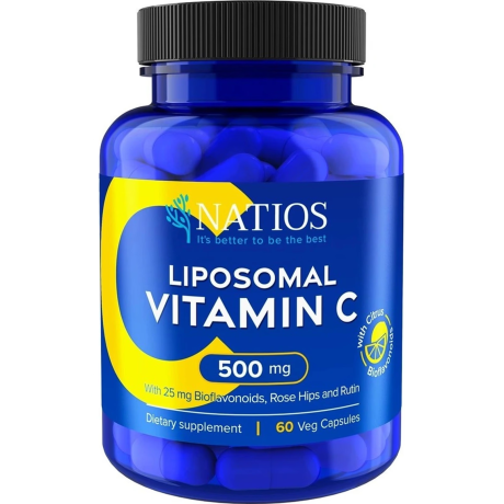 NATIOS Vitamin C Liposomální, 500 mg, 60 veganských kapslí, PegraStore.cz