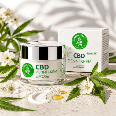 Denní krém se 100 mg CBD pro hydrataci, zklidnění a komfort pleti během dne