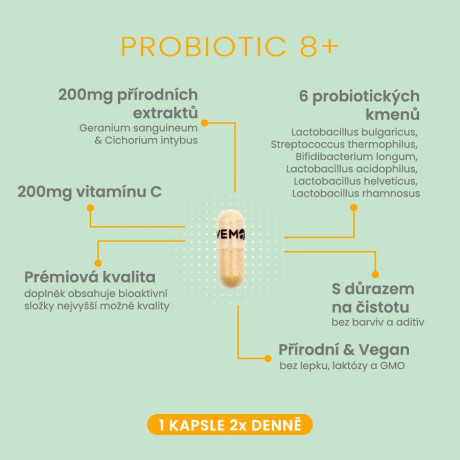 VemoHerb Probiotic 8+ Immuno 24 kapslí | Probiotika a vitamín C