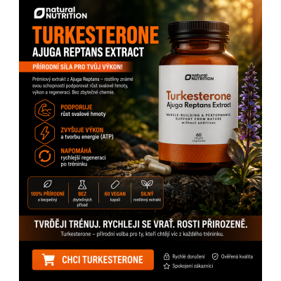 💪 Výkon bez kompromisů.
🔥 Turkesterone – přírodní boost pro svaly i regeneraci.