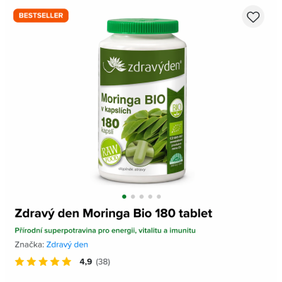 Moringa BIO – superpotravina pro energii, imunitu a vitalitu.