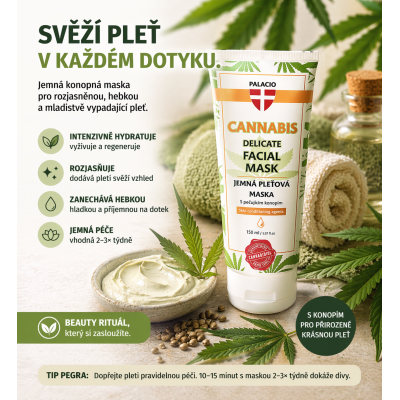 Dopřejte pleti chvíli péče navíc. Jemná konopná maska pro hebkost, hydrataci a svěží vzhled.