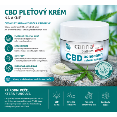 CBD péče pro čistší, klidnější a vyrovnanější pleť se sklony k akné.