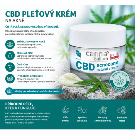 CBD péče pro čistší, klidnější a vyrovnanější pleť se sklony k akné.