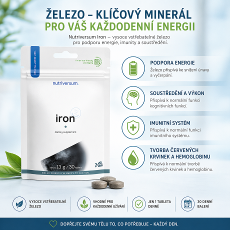 Železo, které dává smysl. 💙
Podpora energie, imunity a krvetvorby v každodenní formě.