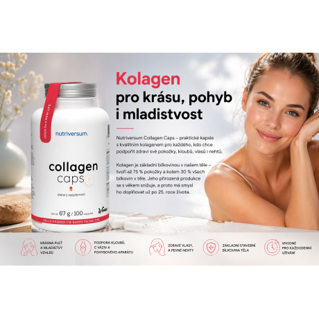 Nutriversum Collagen Caps
Kolagen pro krásu, pohyb i mladistvost.