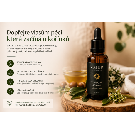 Zklidnění pokožky hlavy, výživa kořínků a přirozený vzhled vlasů v jednom kroku.